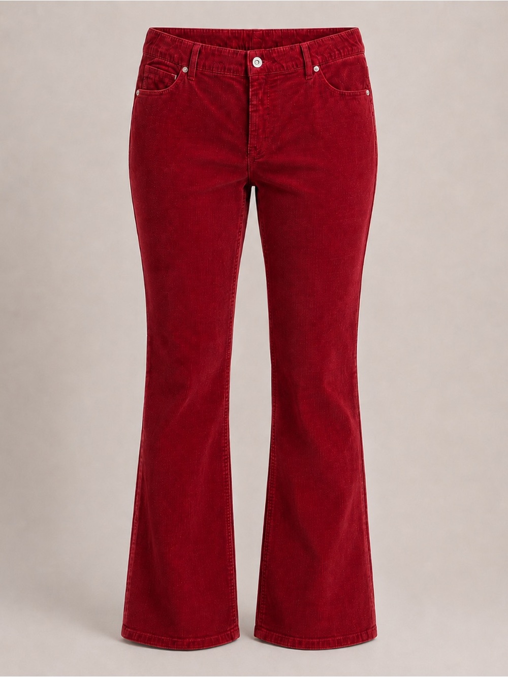 J.Jill Cranberry Corduroy Boot Cut Pants Size 10 Stretch NWT